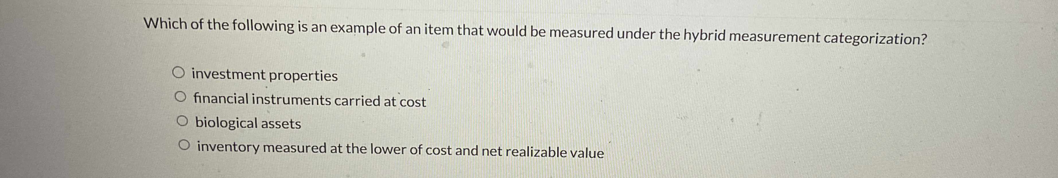 Which of the following is an example of an item