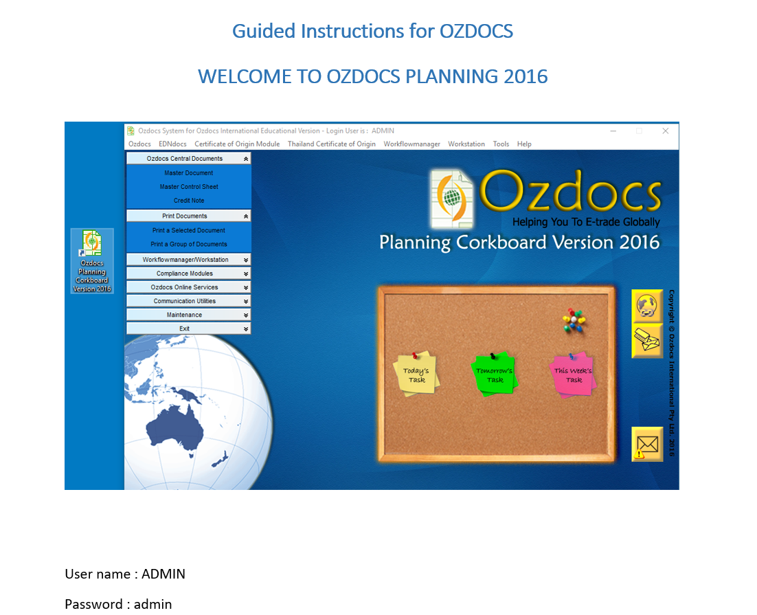 Guided Instructions for OZDOCS WELCOME TO OZDOCS