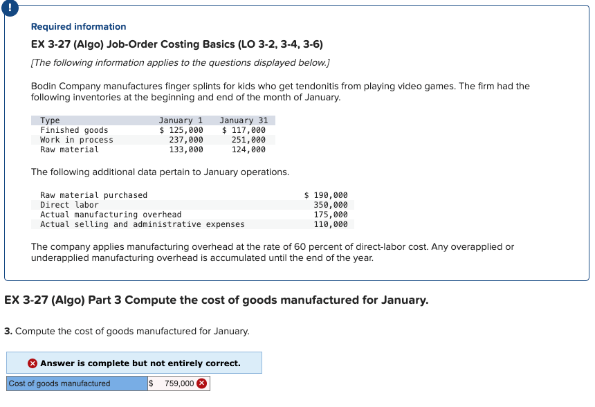 EX 3 - 2 7 ( Algo ) Job - Order Costing Basics (