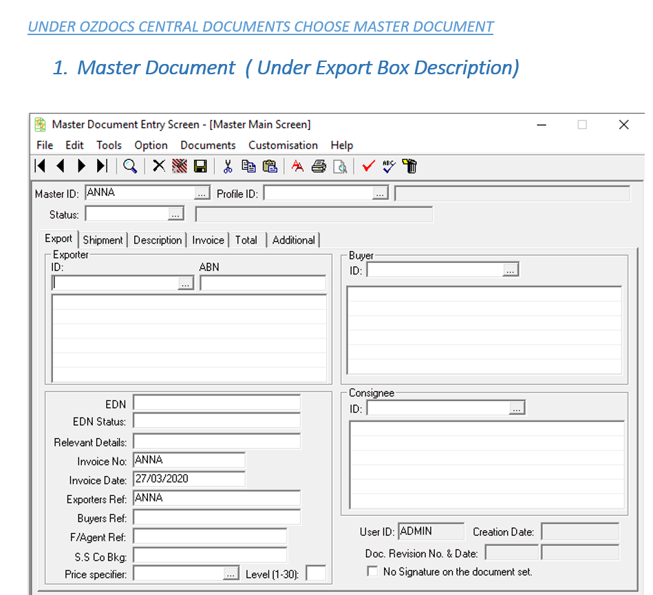 Guided Instructions for OZDOCS WELCOME TO OZDOCS