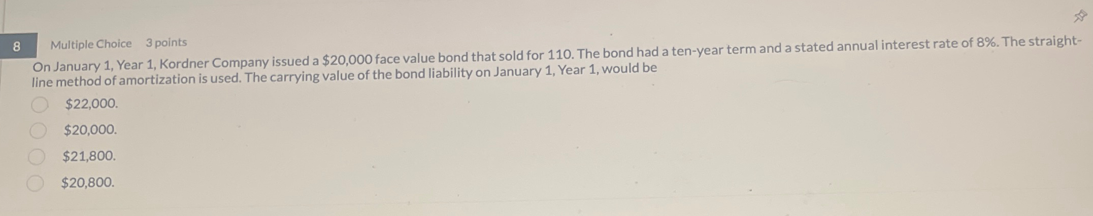 8 Multiple Choice 3 points On January 1 , Year 1