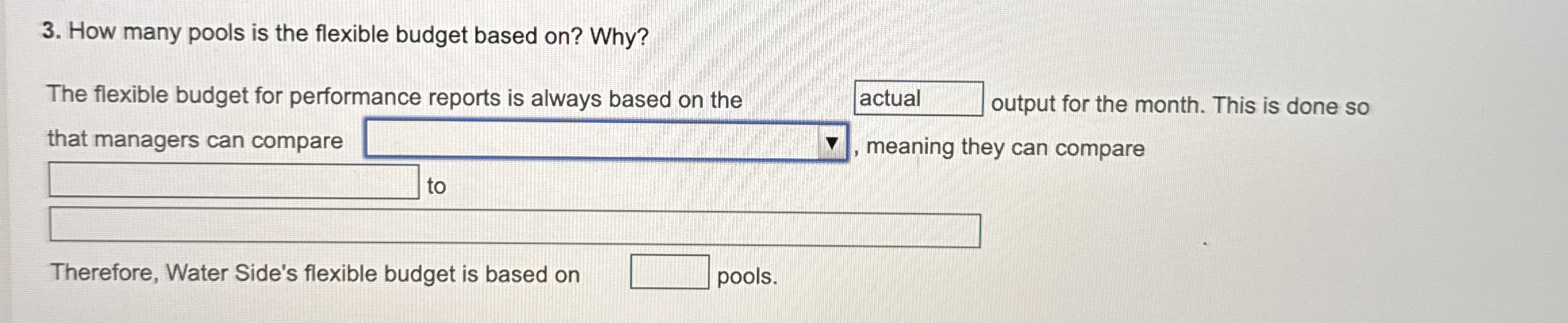 How many pools is the flexible budget based on ?