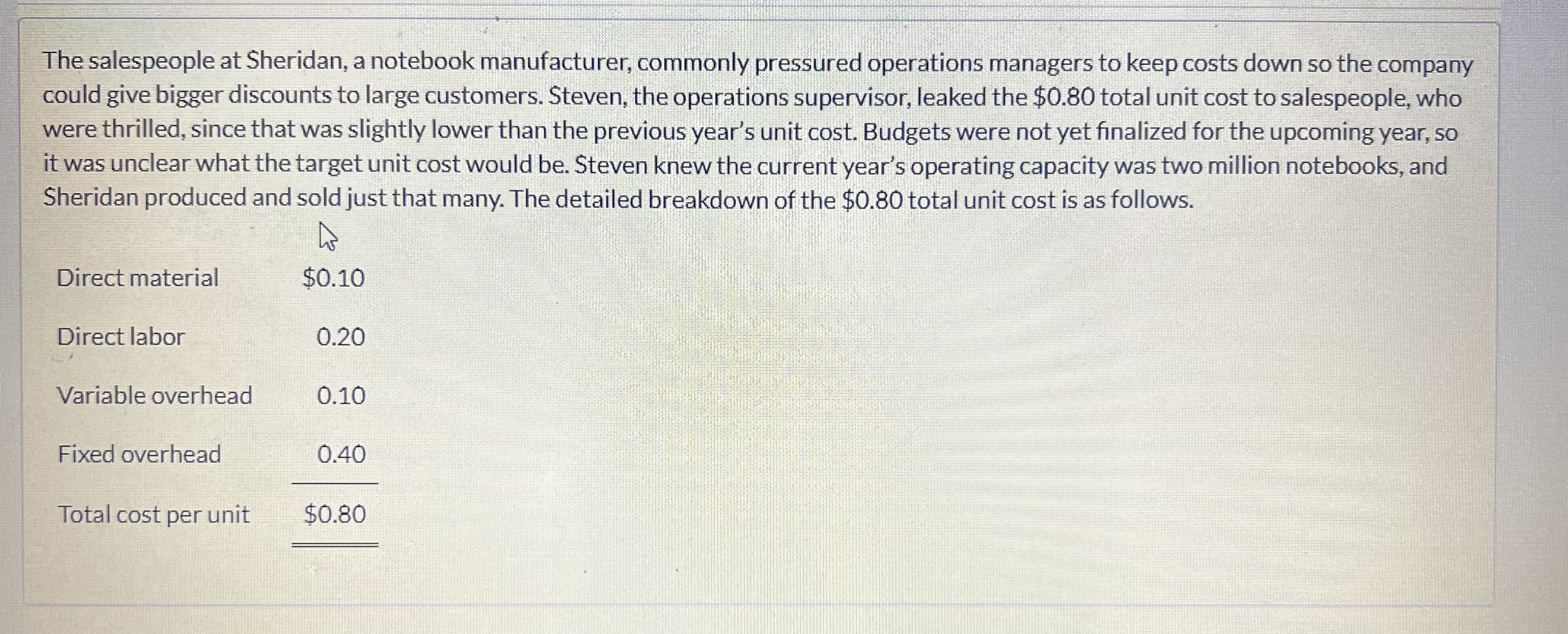 What is the fixed cost, and it is decreased by