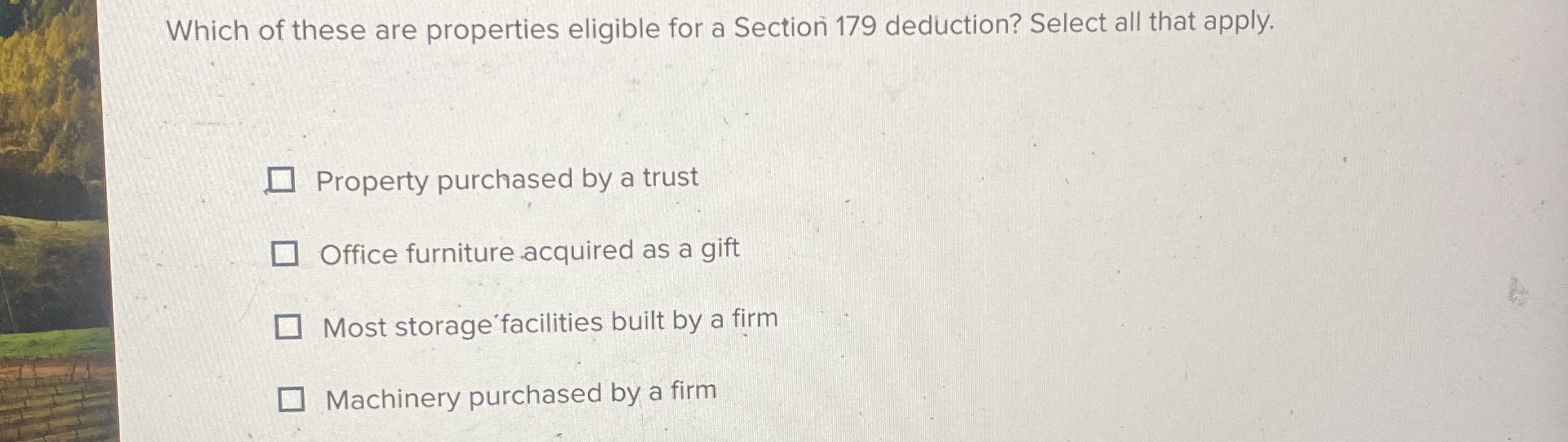 Which of these are properties eligible for a