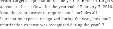 record Target's depreciation for the year.