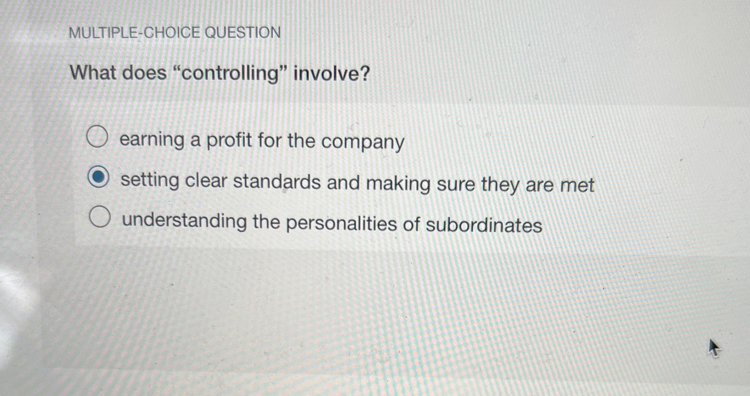 MULTIPLE - CHOICE QUESTION What does