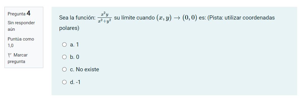 Pregunta 4 Sea la funcion: I' y Sin
