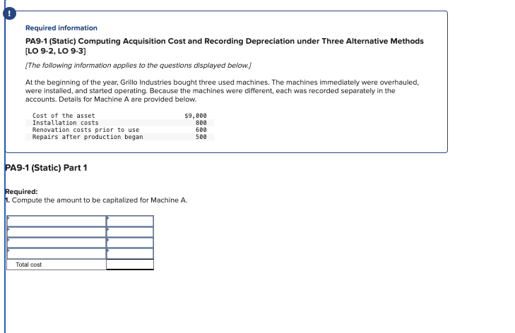 ! Required information PA 9 - 1 ( Static )