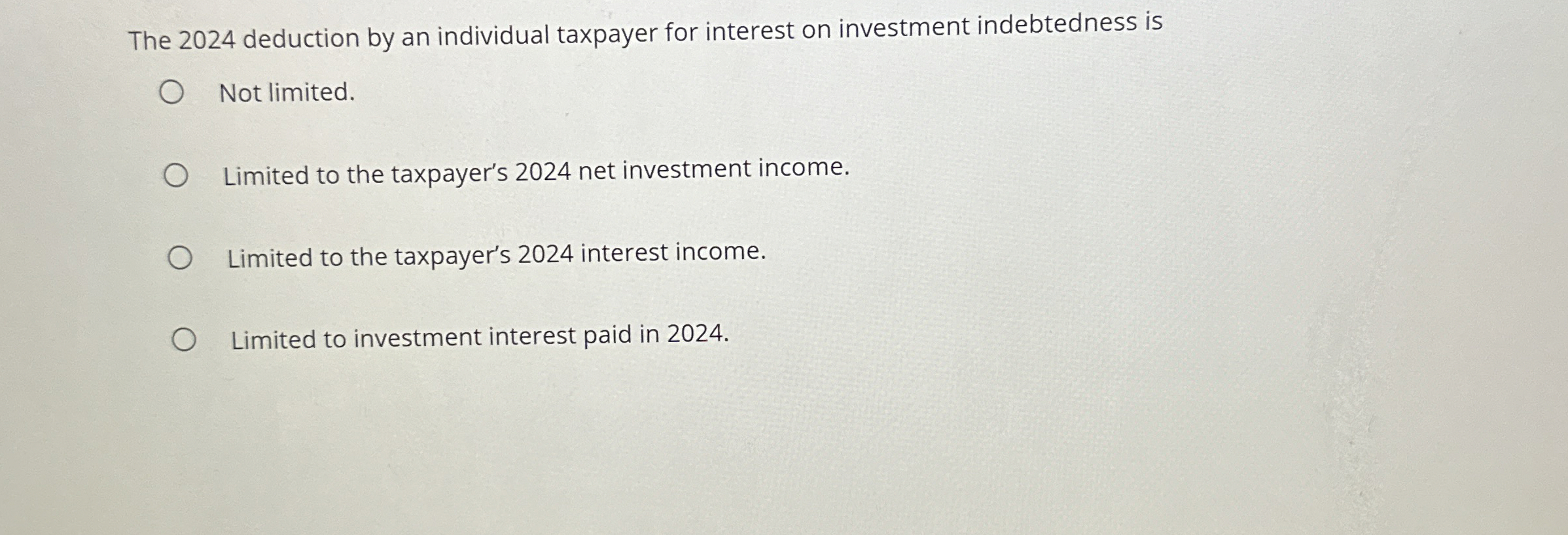The 2 0 2 4 deduction by an individual taxpayer