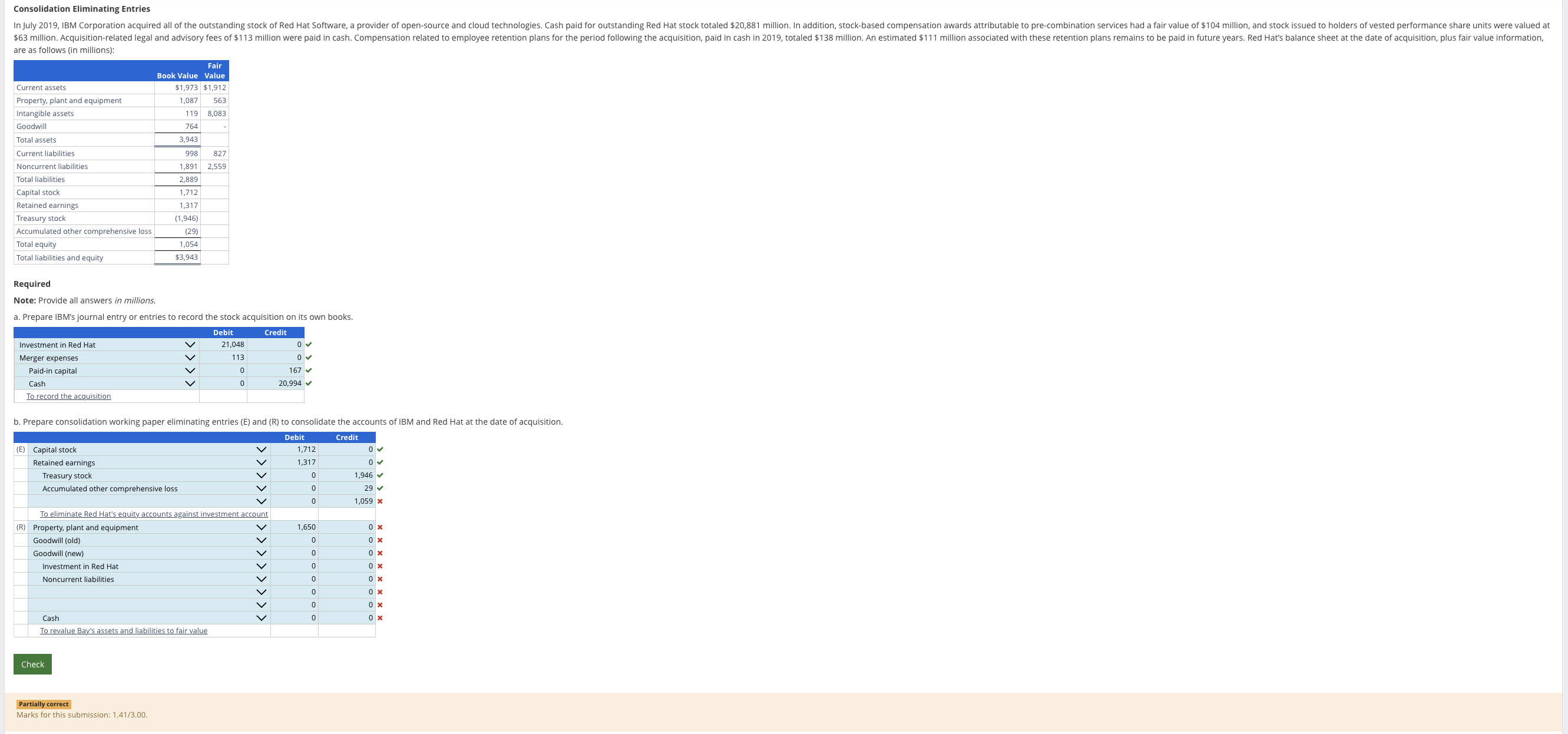 Help solving part b .