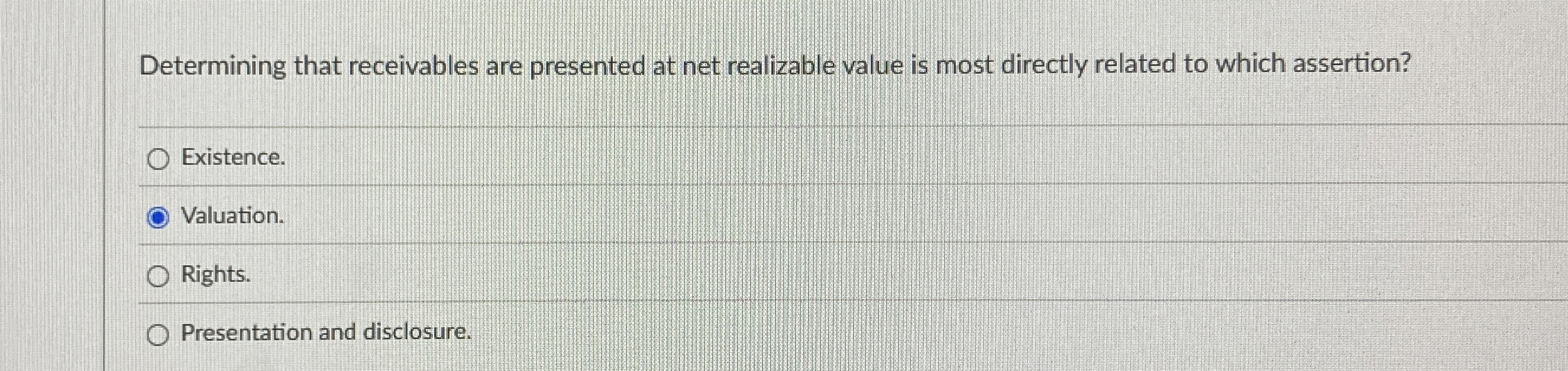 Determining that receivables are presented at net