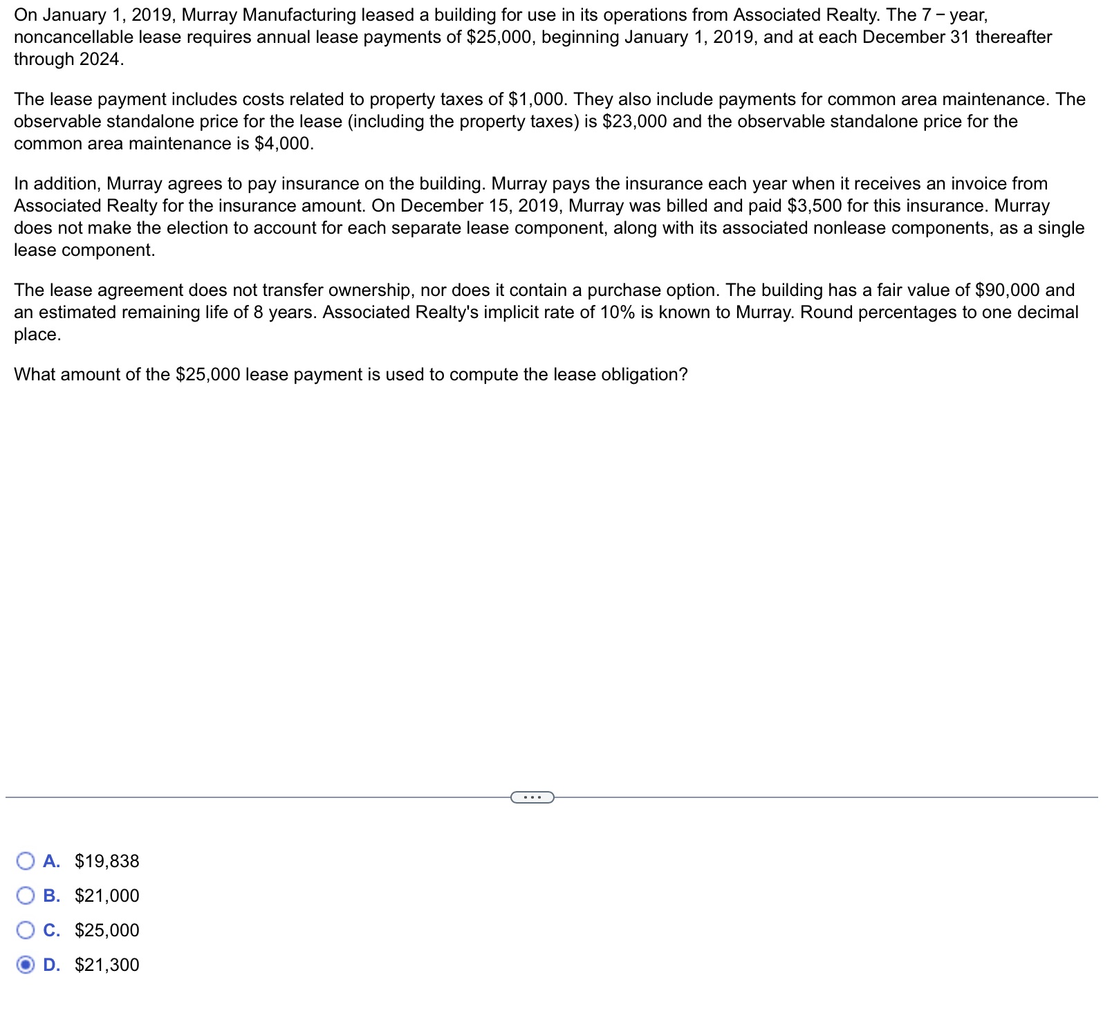 Please include answer and explanation. I