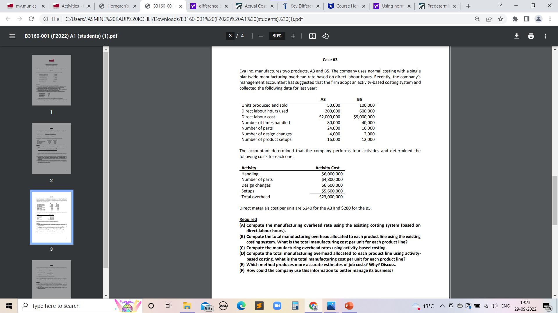 y! difference b x 1 Actual Cost X Key Differer X