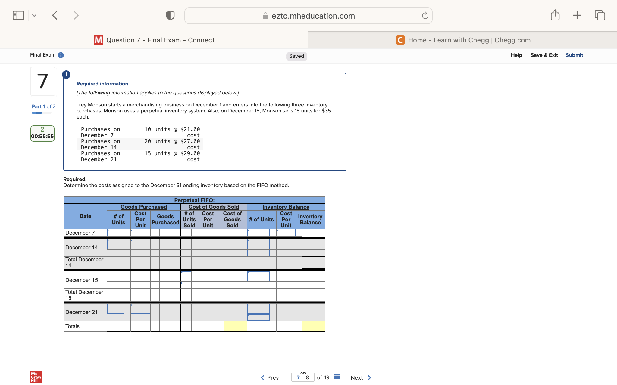 v ezto.mheducation.com + M Question 7 - Final