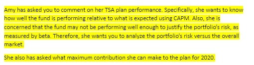 Amy has asked you to comment on her TSA plan