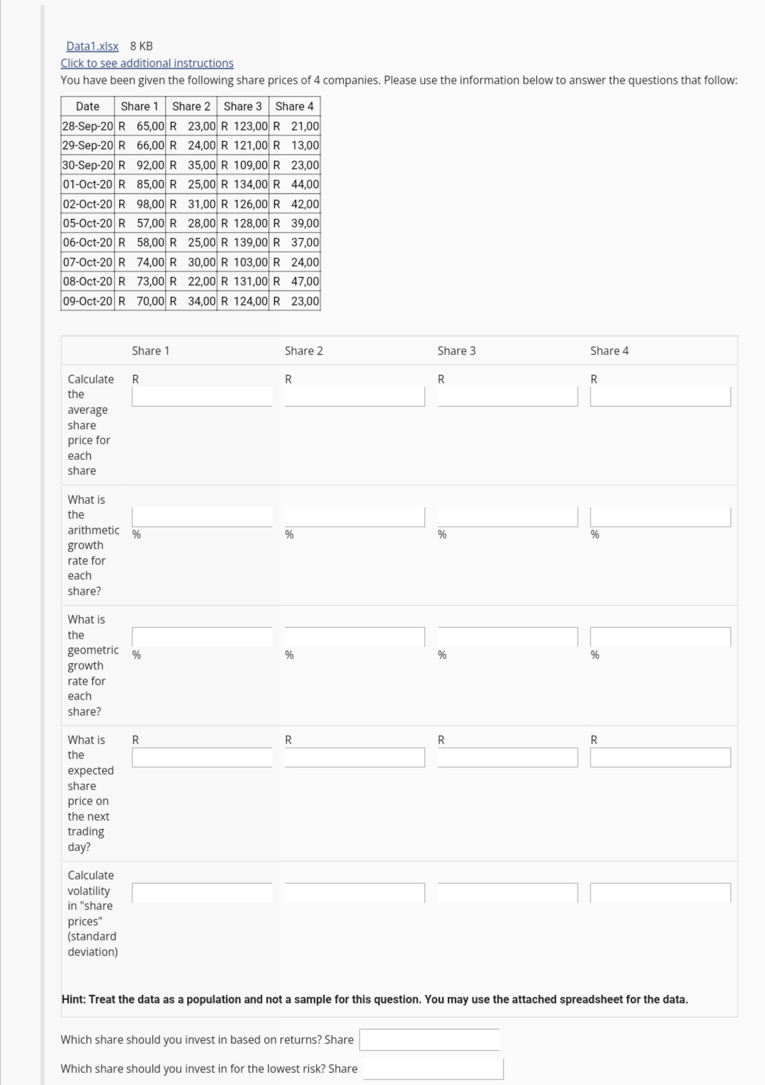 Data1.xlsx 8KB 3. | | I. I I. . You have been