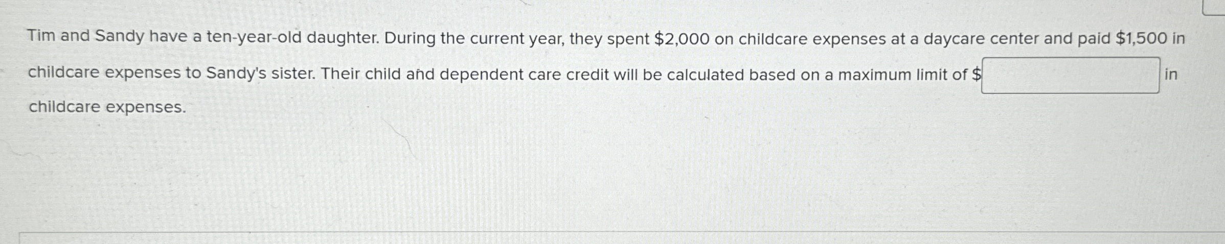 Tim and Sandy have a ten - year - old daughter.