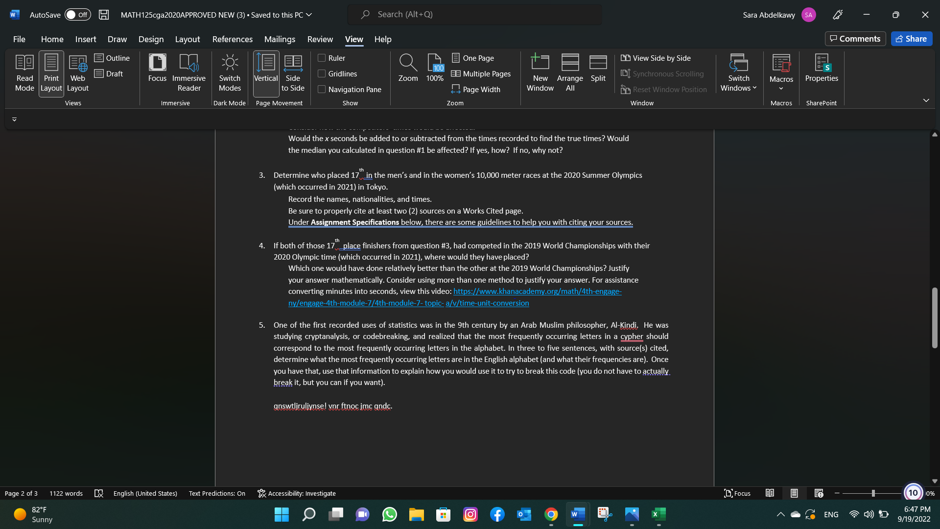 I need help with the question #4 w AutoSave Off
