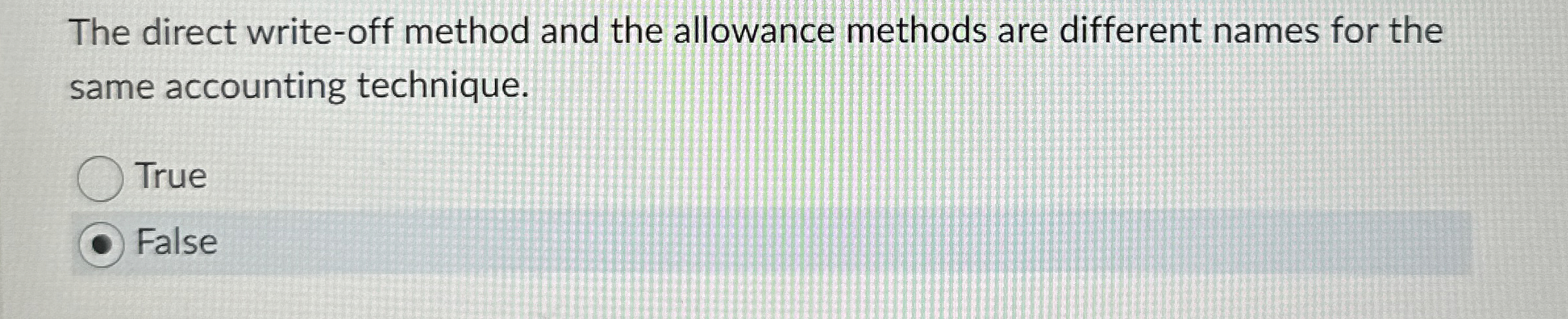 The direct write - off method and the allowance