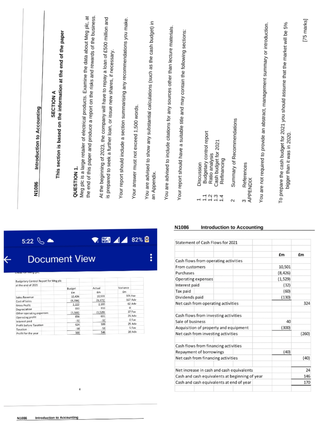 dara are attached below [75 marks] This section