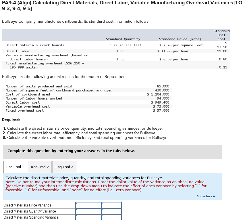 PA 9 - 4 ( Algo ) Calculating Direct Materials,