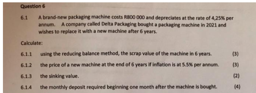please answer correct Question 6 6.1 A brand-new