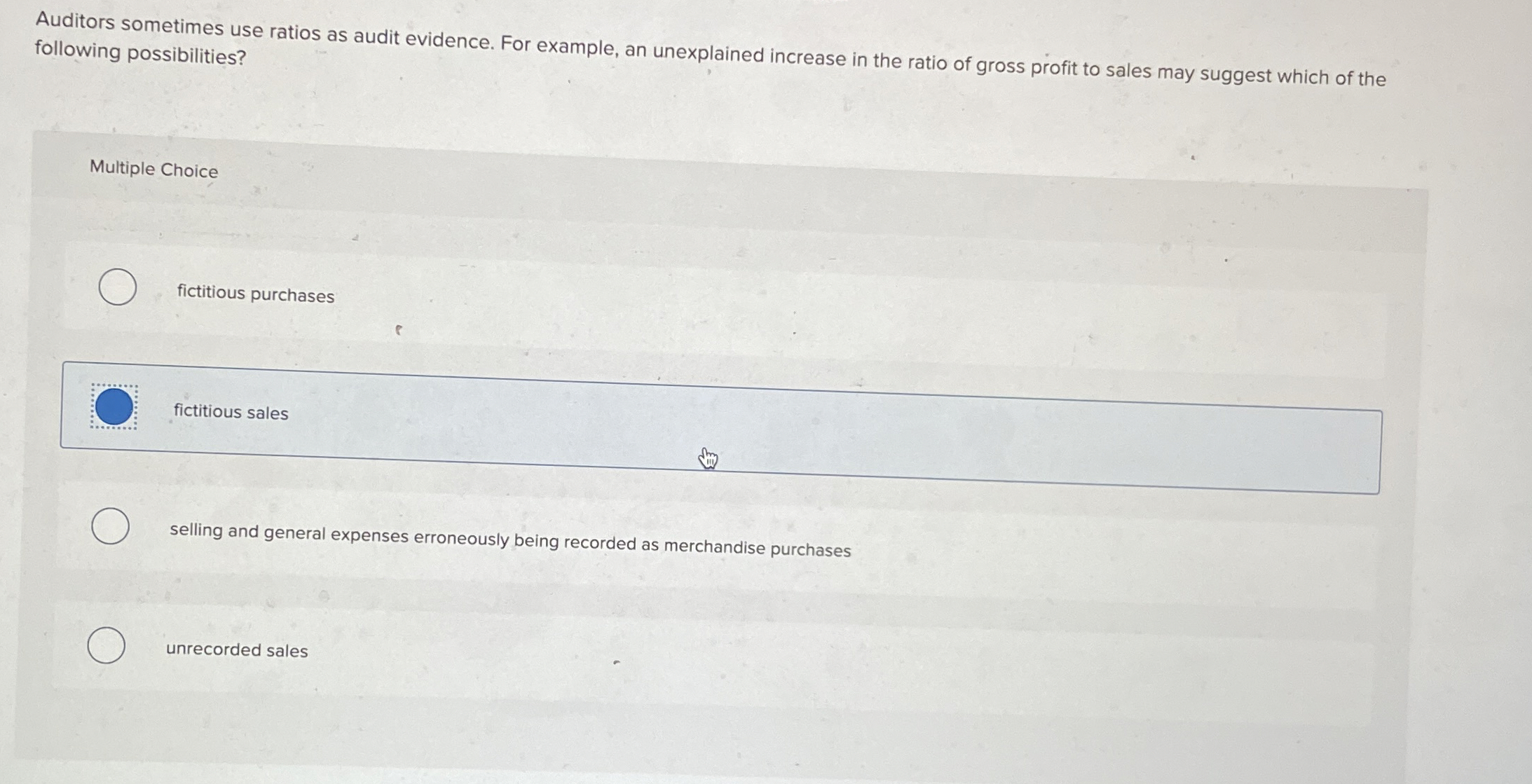 Auditors sometimes use ratios as audit evidence.