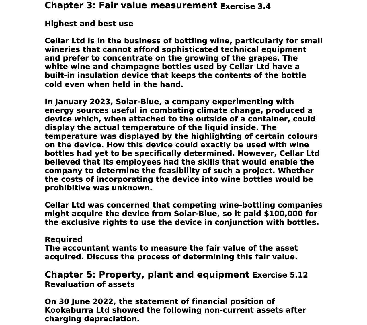 Chapter 3: Fair value measurement Exercise 3.4