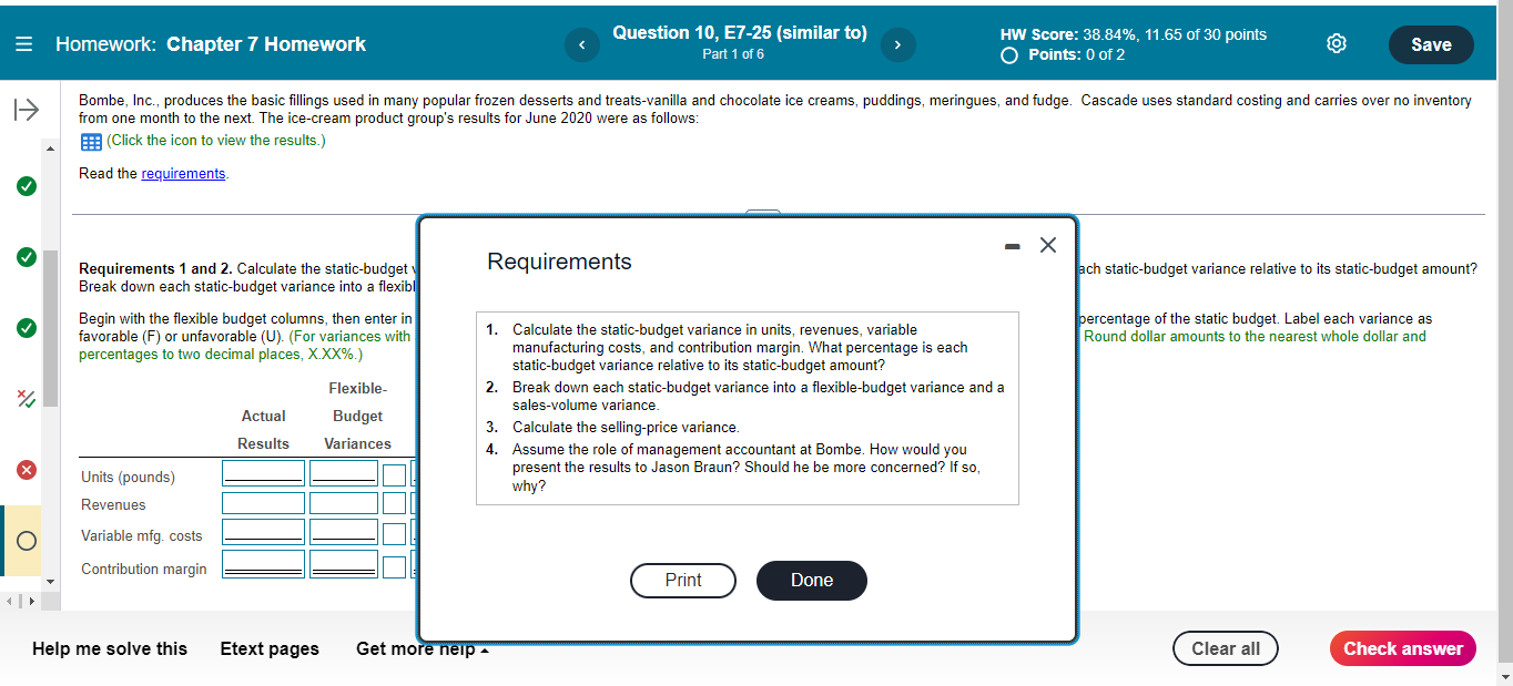 Homework: Chapter 7 Homework Question 10, E7-25
