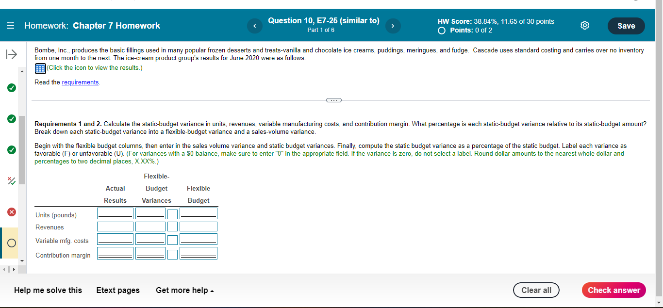 Homework: Chapter 7 Homework Question 10, E7-25