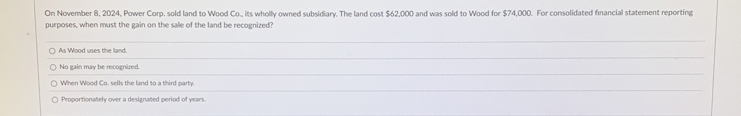 On November 8 , 2 0 2 4 , Power Corp. sold land