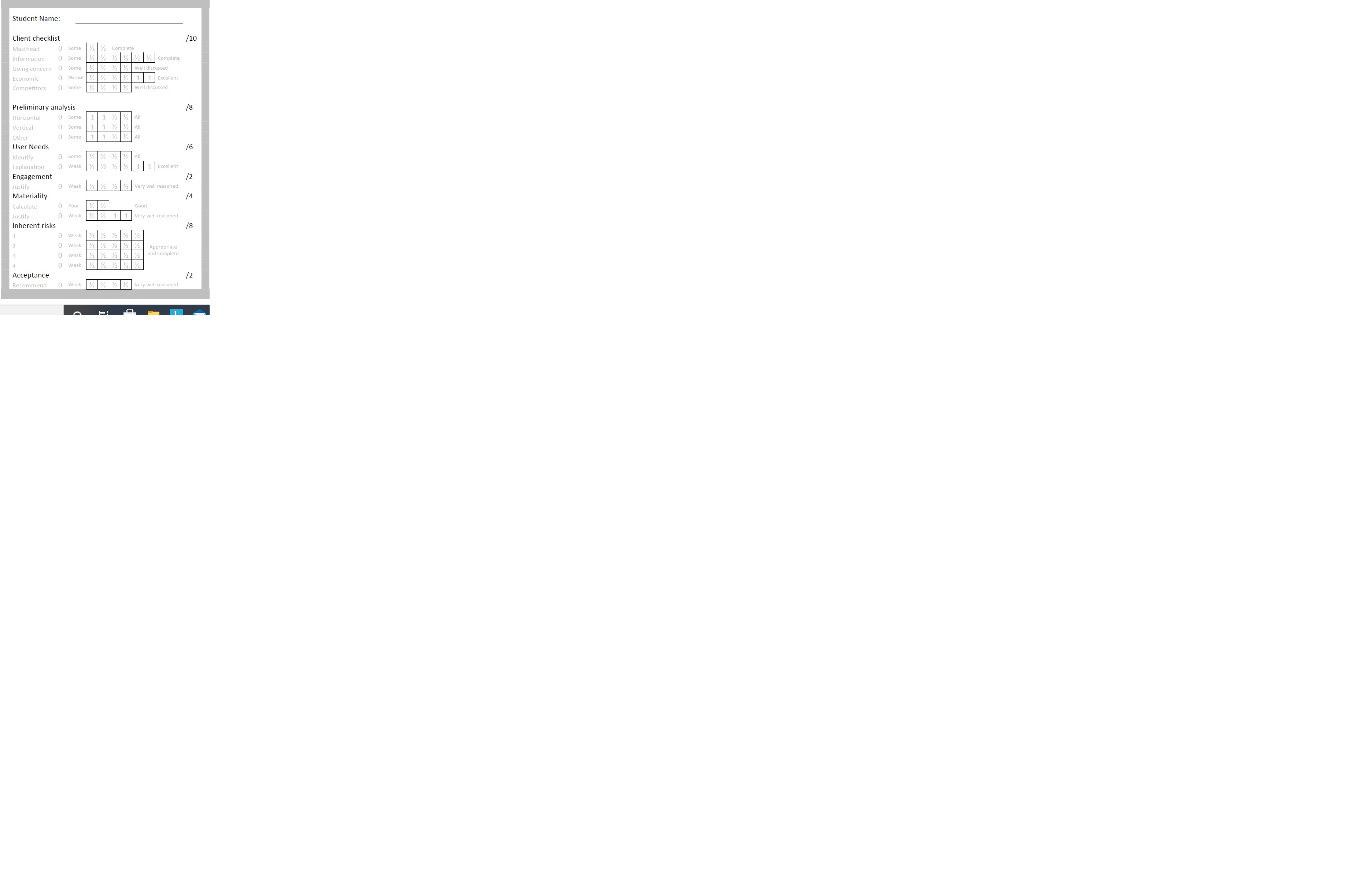 Name of Course: Auditing I, Course Code: ACCT