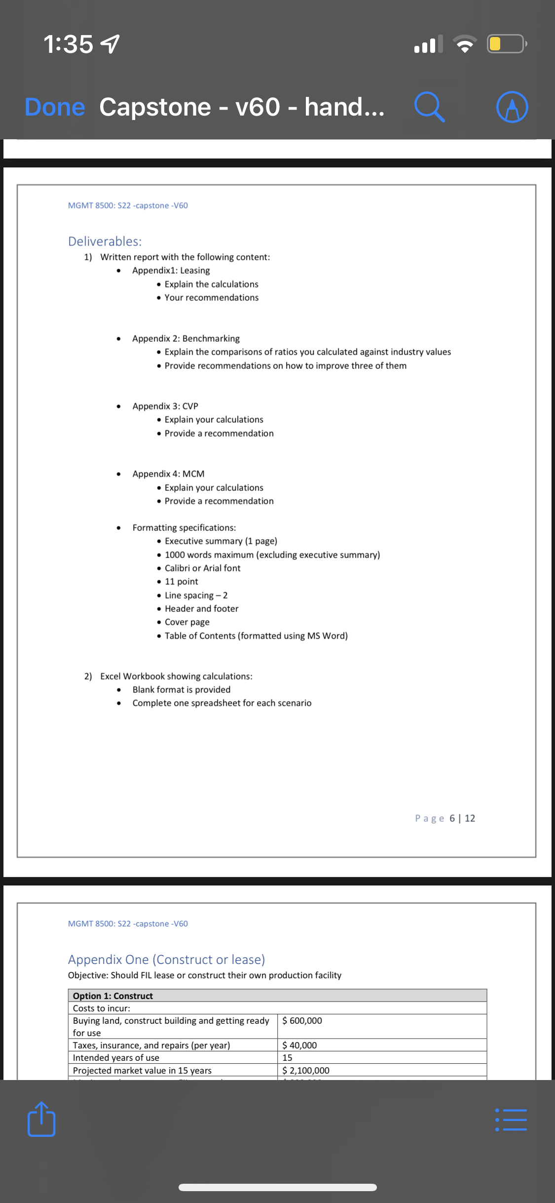 KINDLY HELP IN 1 & 2 APPENDIX PART.. 1:35 7 Done