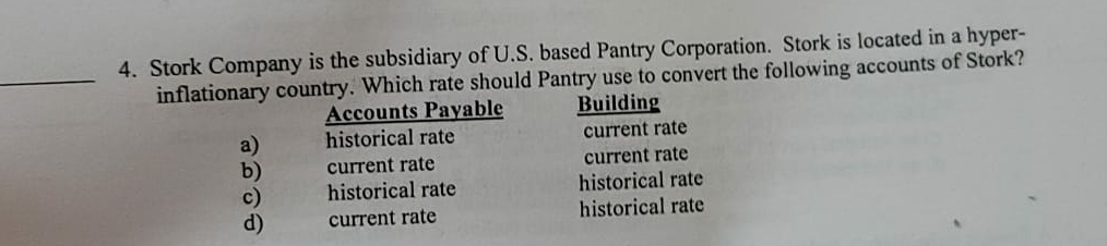 need help with this question 4. Stork Company is