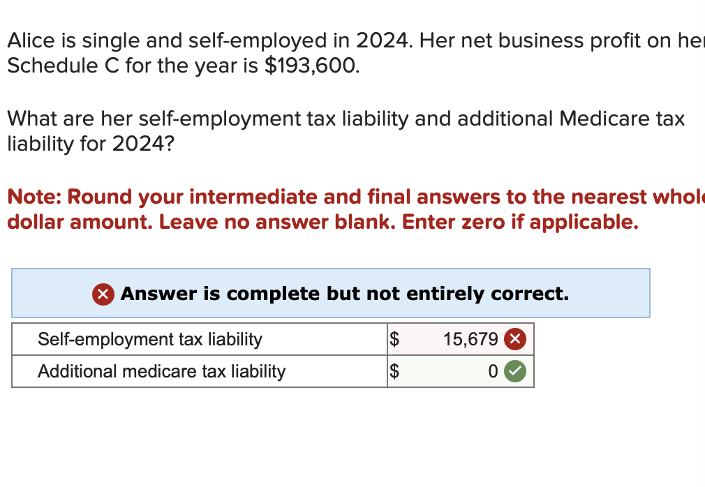 Alice i s single and self - employed i n 2 0 2 4