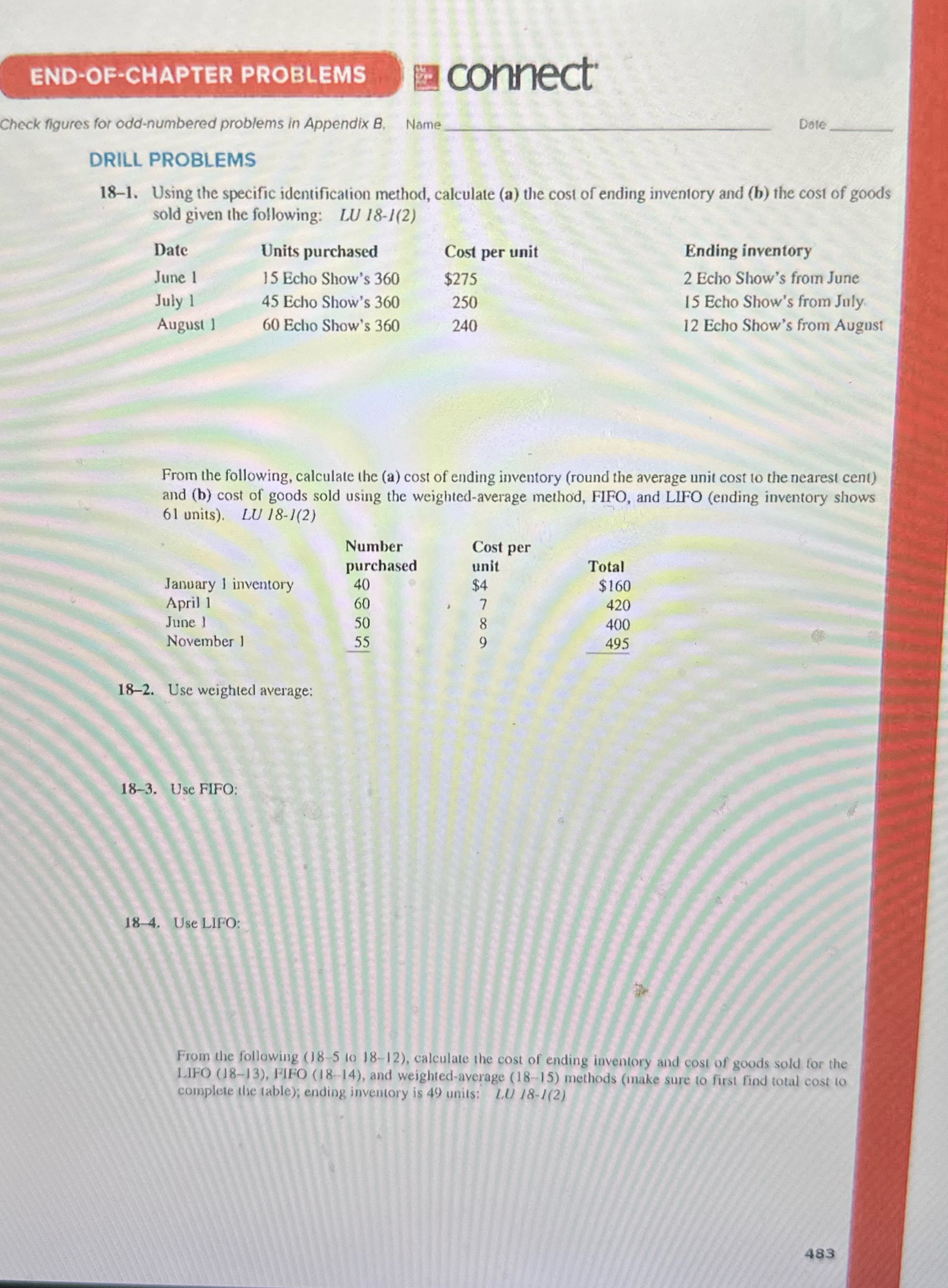 Can you answer this on excel END-OF-CHAPTER