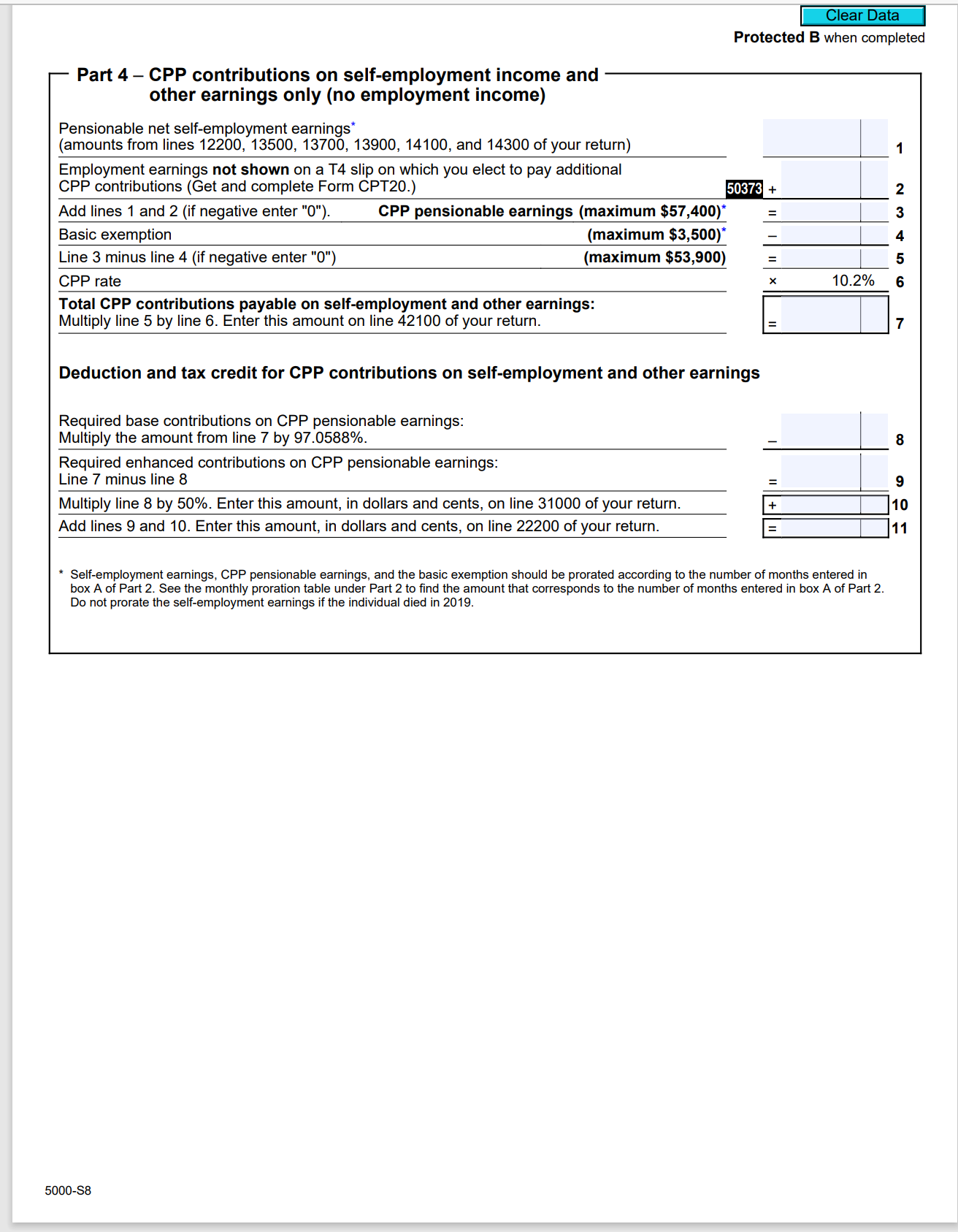 Clear Data Payer's name - Nom du payeur I+I
