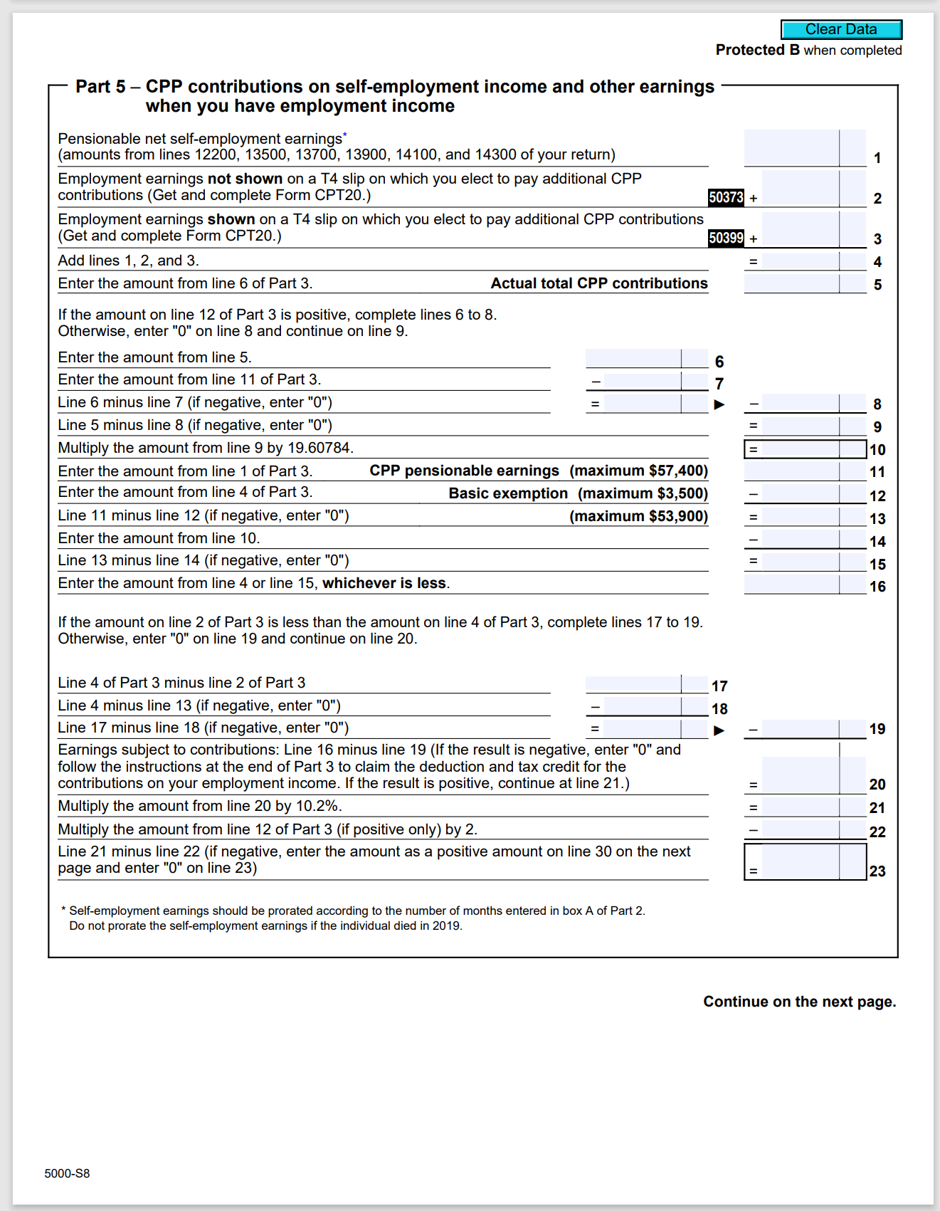 Clear Data Payer's name - Nom du payeur I+I