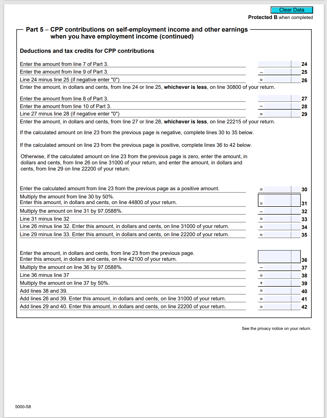Clear Data Payer's name - Nom du payeur I+I