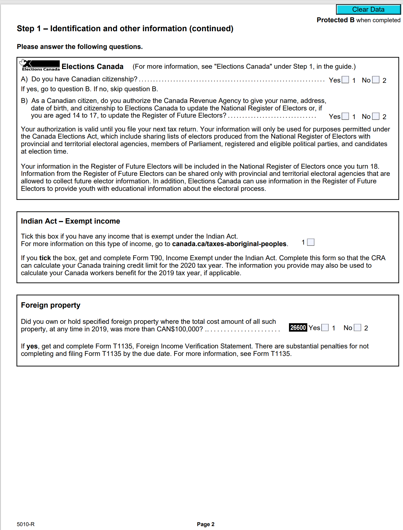 Clear Data Payer's name - Nom du payeur I+I