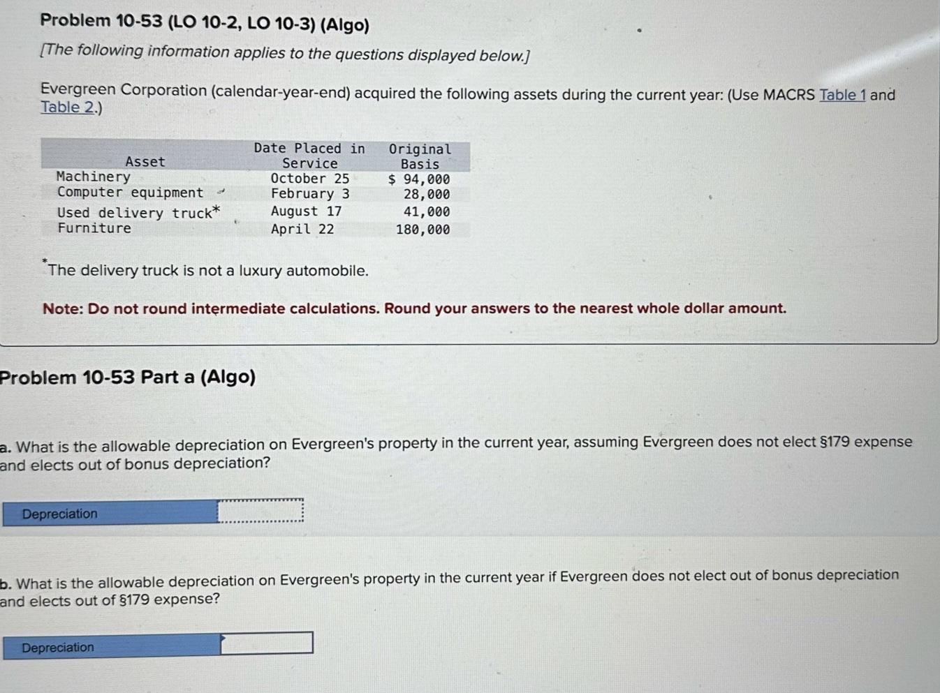 Problem 1 0 - 5 3 ( LO 1 0 - 2 , LO 1 0 - 3 ) (