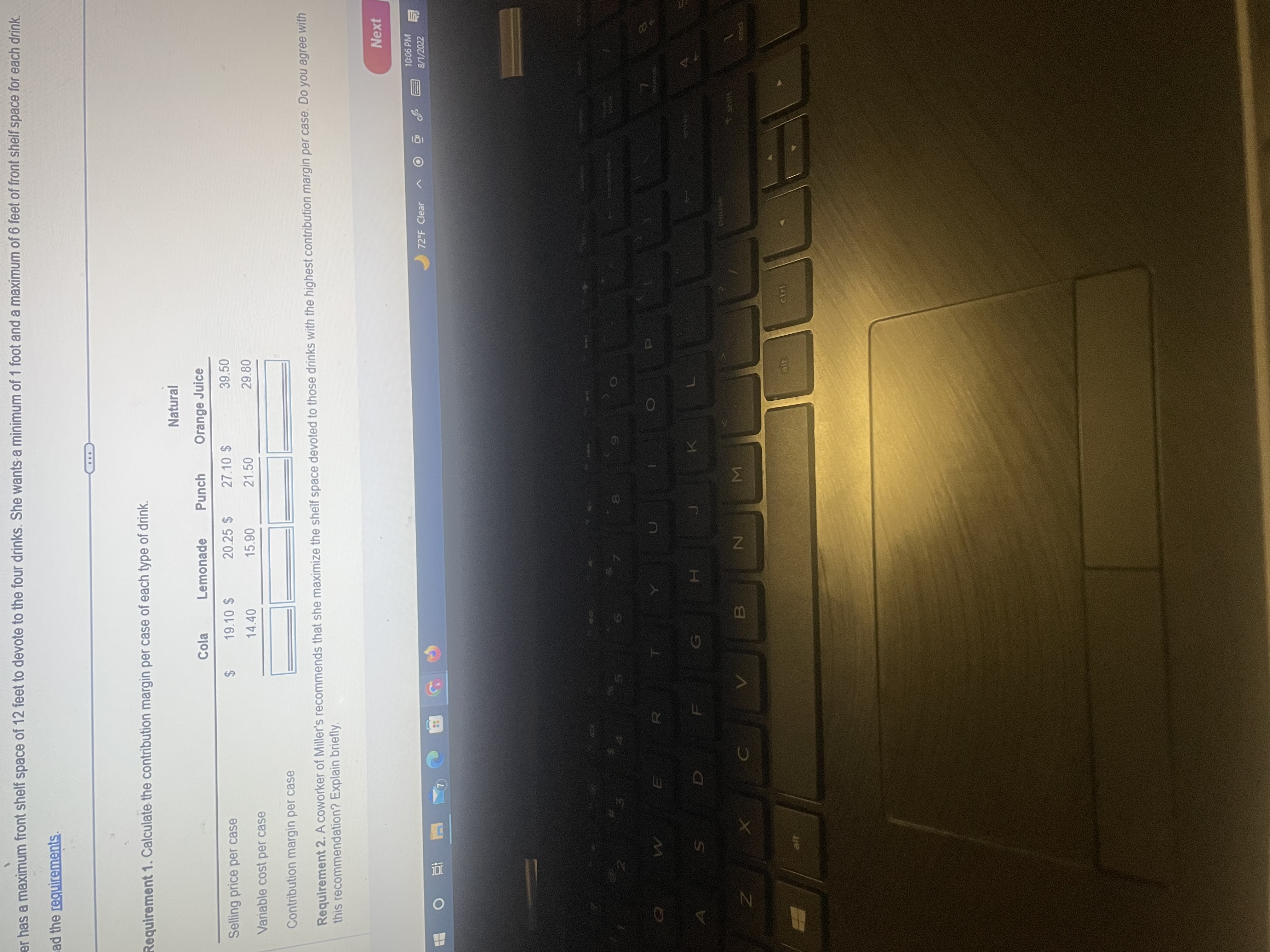 Please help me with my hw e Beach Comber is a