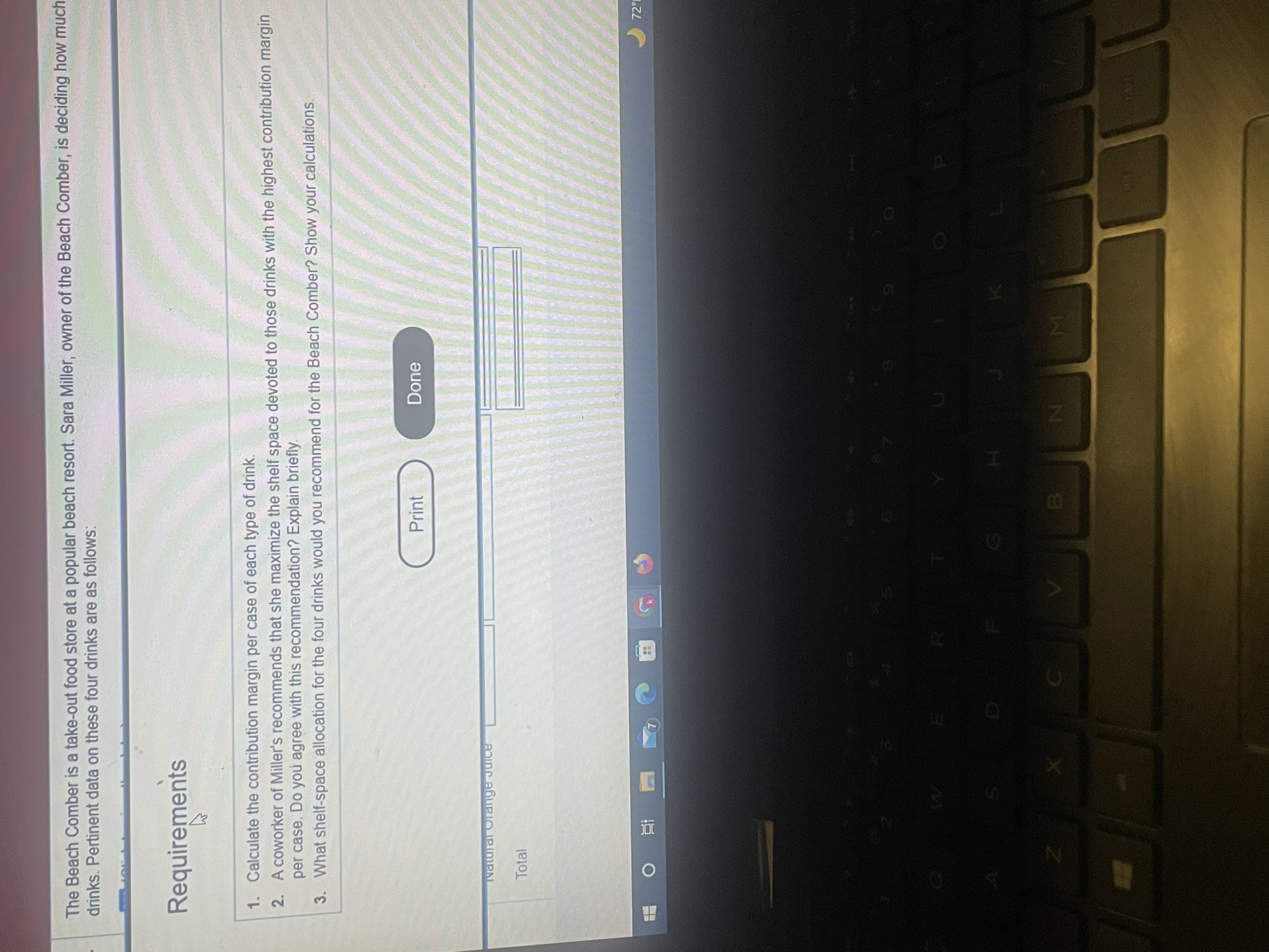 Please help me with my hw e Beach Comber is a