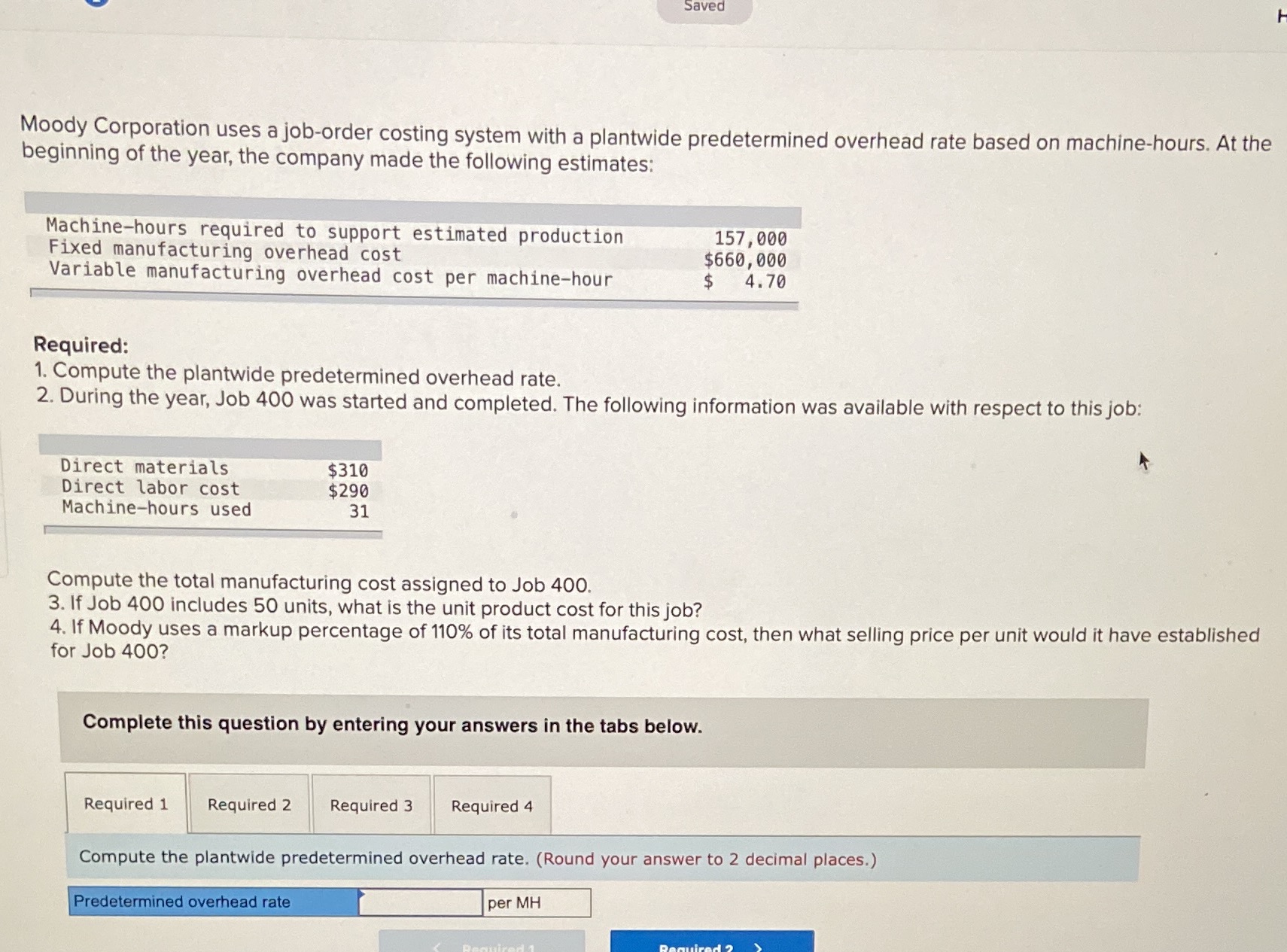 Please explain your answer step by step Saved