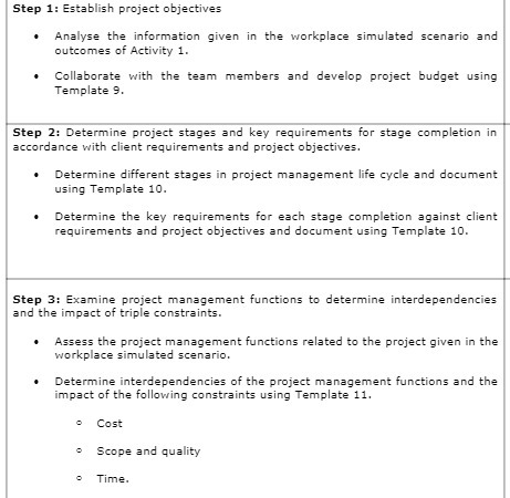 Step 1: Establish project objectives Analyse the