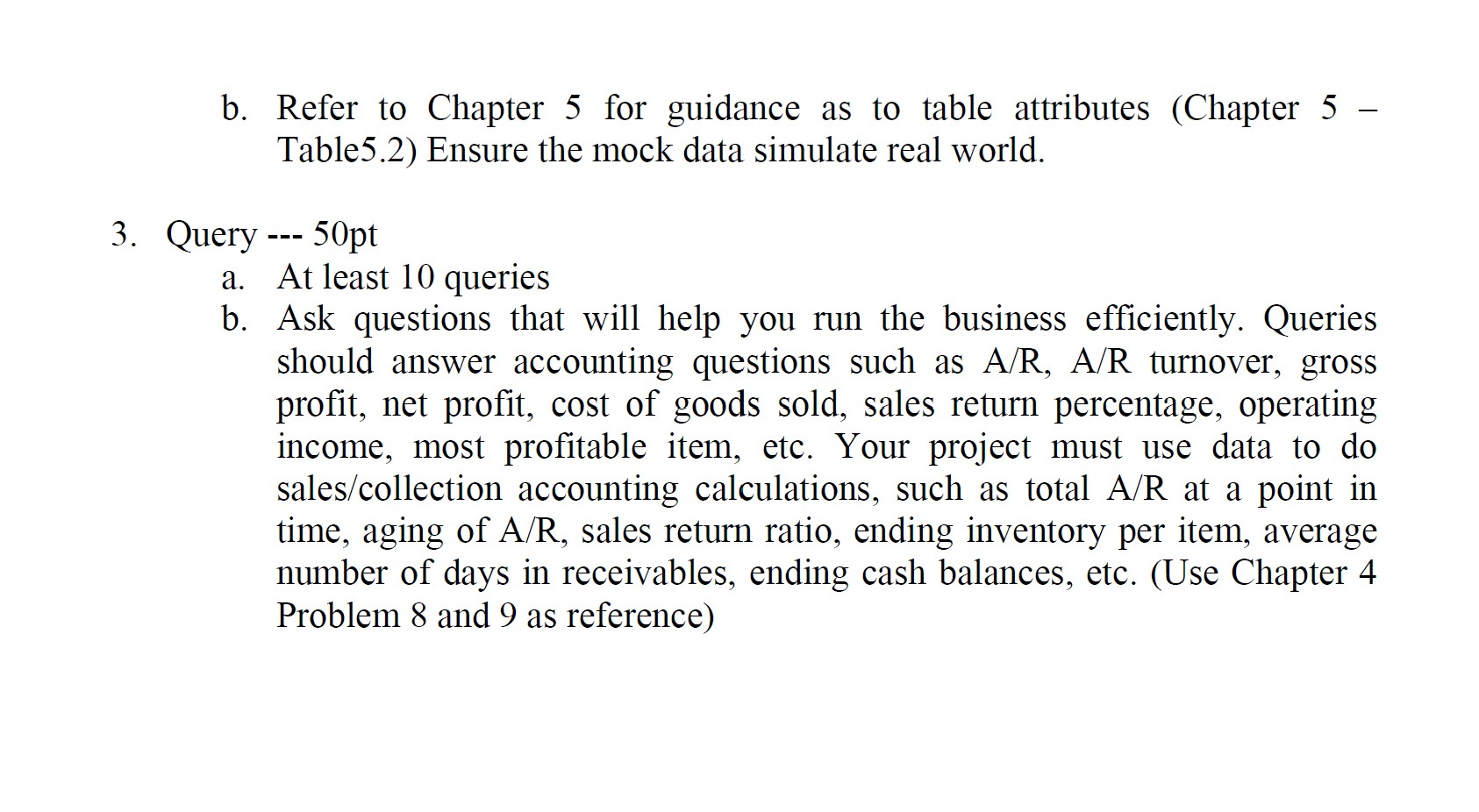 Project 1 - REA Database - 80 pts Points
