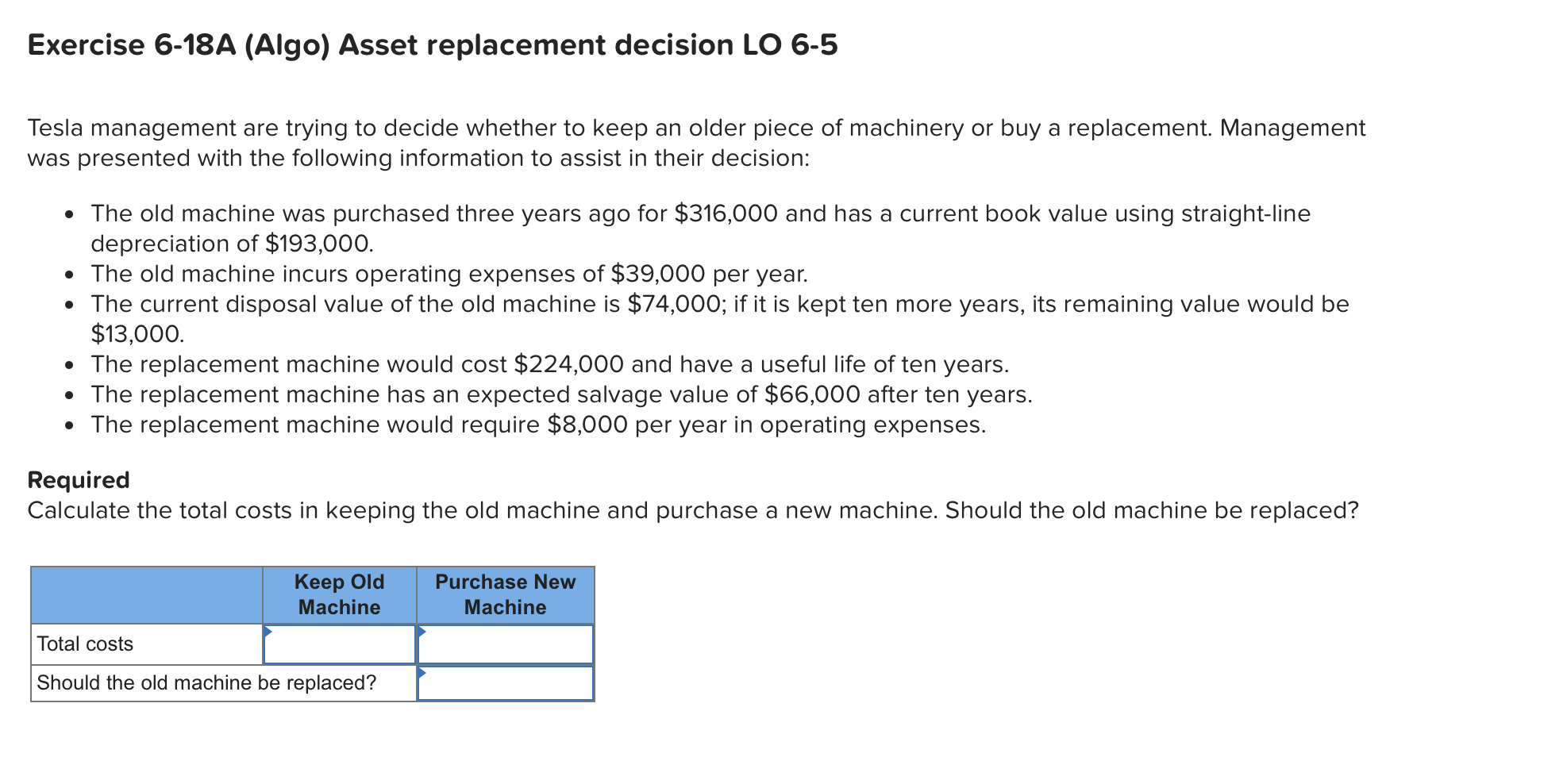 Exercise 6 - 1 8 A ( Algo ) Asset replacement