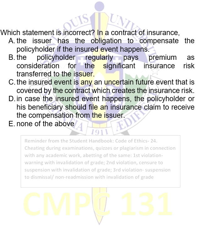 ITS Which statement is incorrect? UN A. A