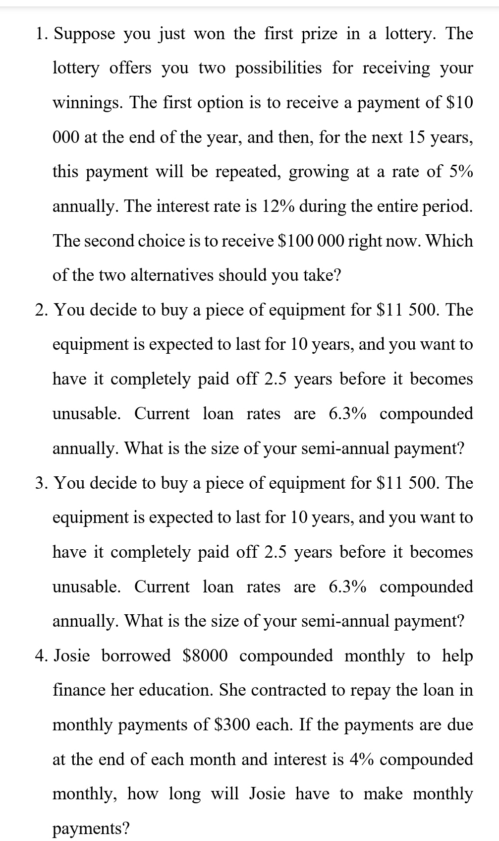 mth170 assignment 2 1. Suppose you just won the