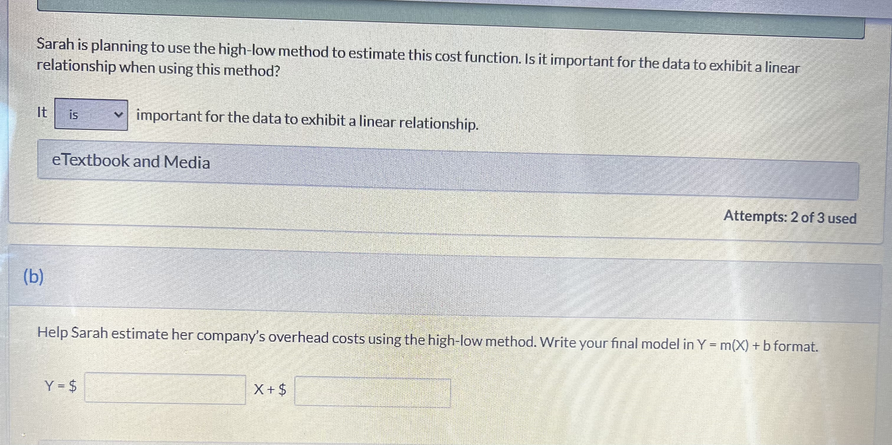 Sarah was attempting to estimate a model for her